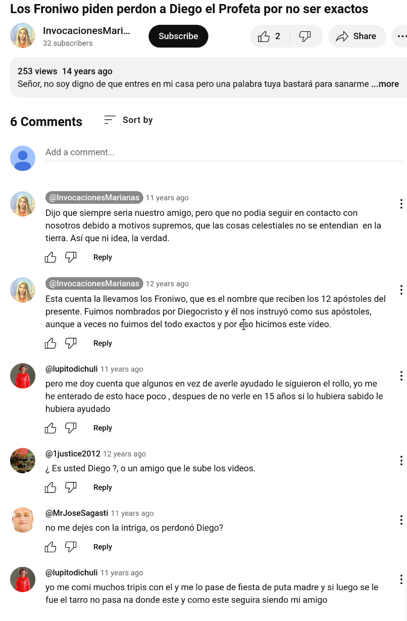 Comentarios del vídeo.